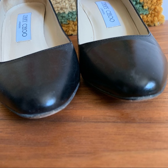 Jimmy Choo Black Leather 2.5 Inch Pumps Size 37.5 - Picture 11 of 11